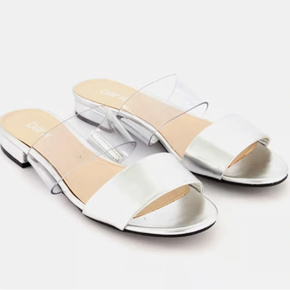 Bar III  Women Dreamer Slide Sandals, Silver